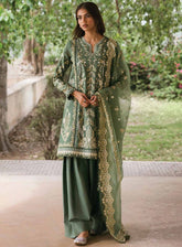 Mulaqaat By Afrozeh Embroidered Lawn 3 Piece Unstitched Suit AF25MFL D-02 WAADHA